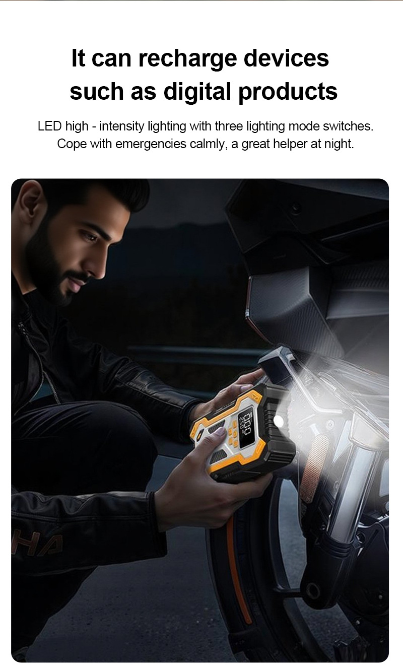 【N3】Cross-Border Car Emergency Jump Starter with Air Pump, Multifunctional Portable Battery Charger and Ignition Device
