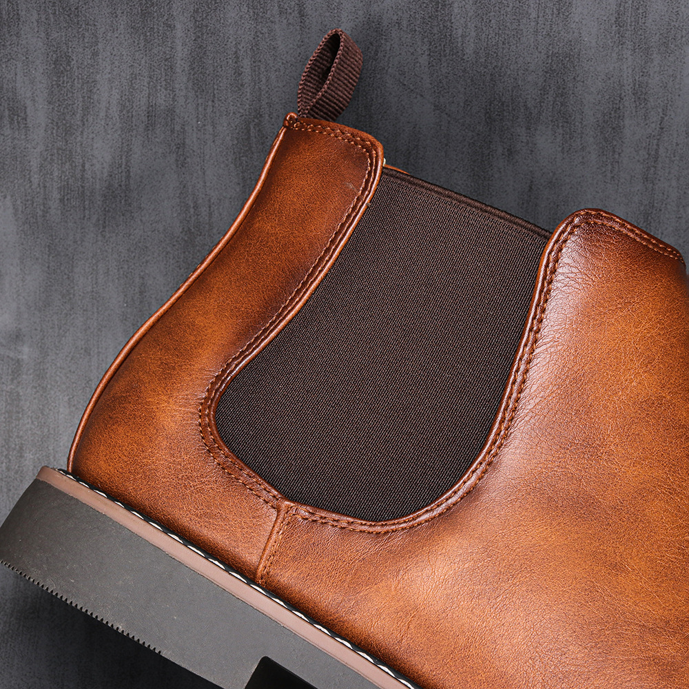 Herren Britische Herrenschuhe Polnische Farbe Mode Retro Herren Übergröße Stiefeletten Stiefeletten_voghion.com