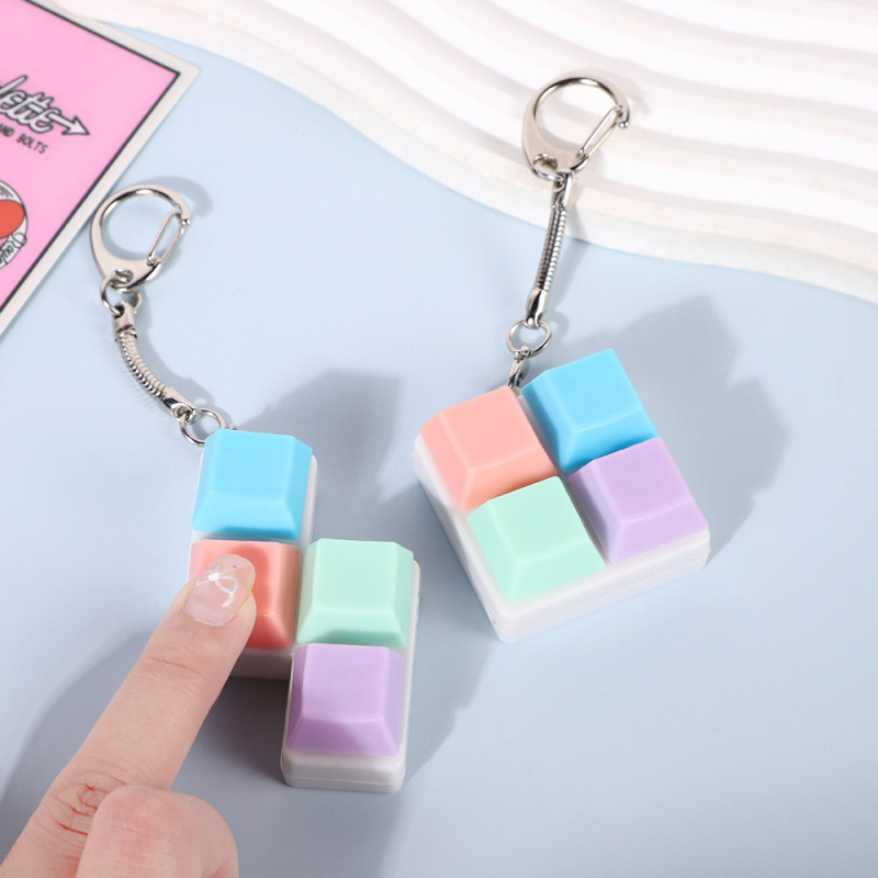 解凍ボタンクリエイティブロシア解凍キューブキーボード小さなおもちゃペンダントマカロン解凍キーキャップキーホルダー|undefined
