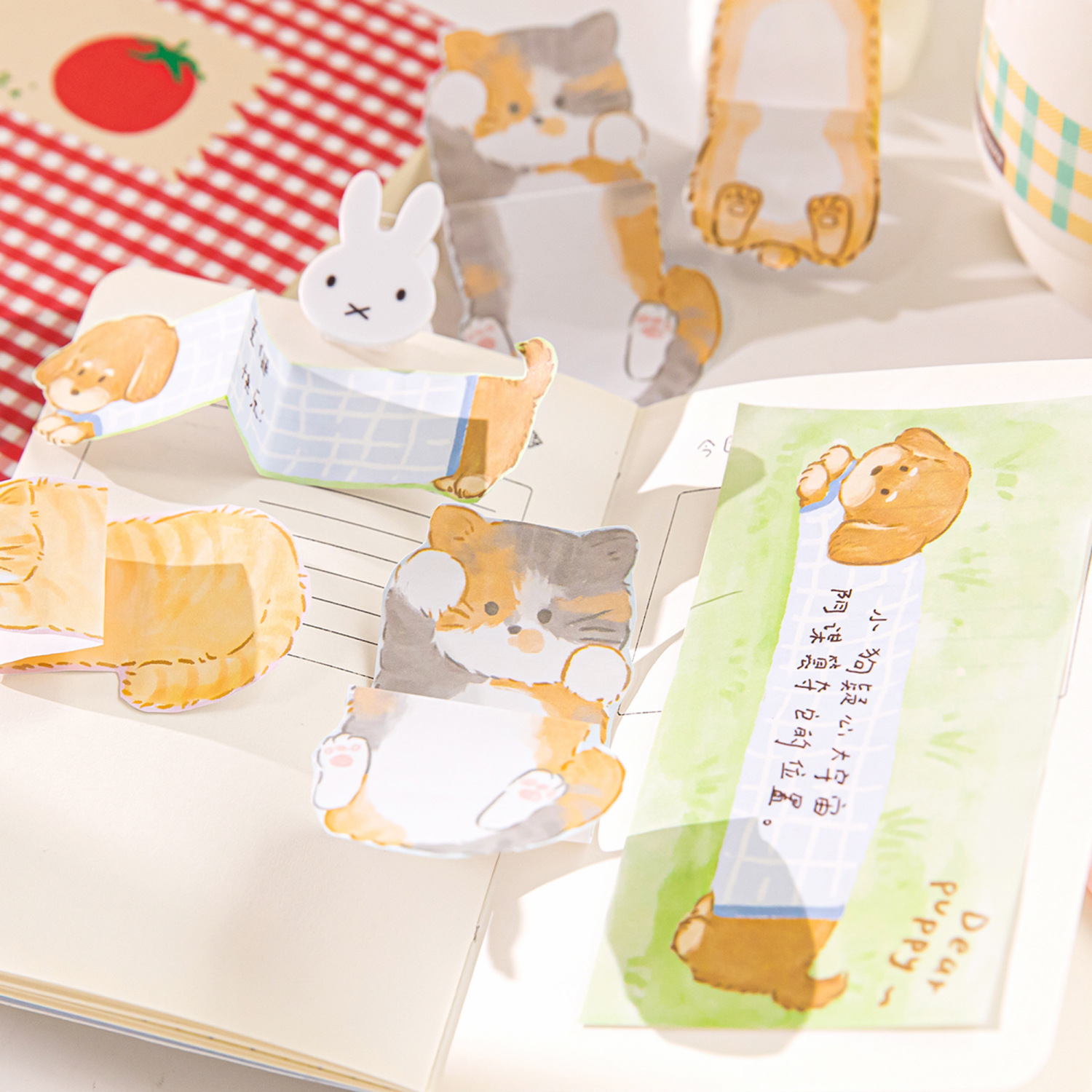 Mo Mo tinta pergamino blanco cuaderno de notas susurro pequeña serie de notas adorable libro de notas de estudiantes de literatura y arte