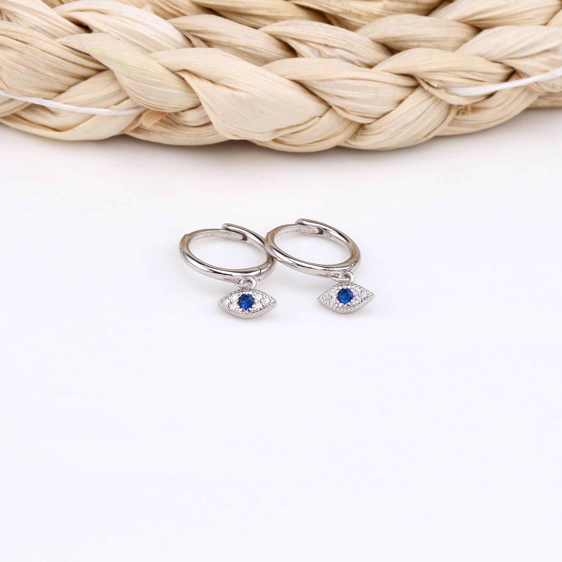 1 Pair Quantity Daily Occasion 1 Pair 925 Sterling Silver Zircon Devil'S Eye Drop Earrings