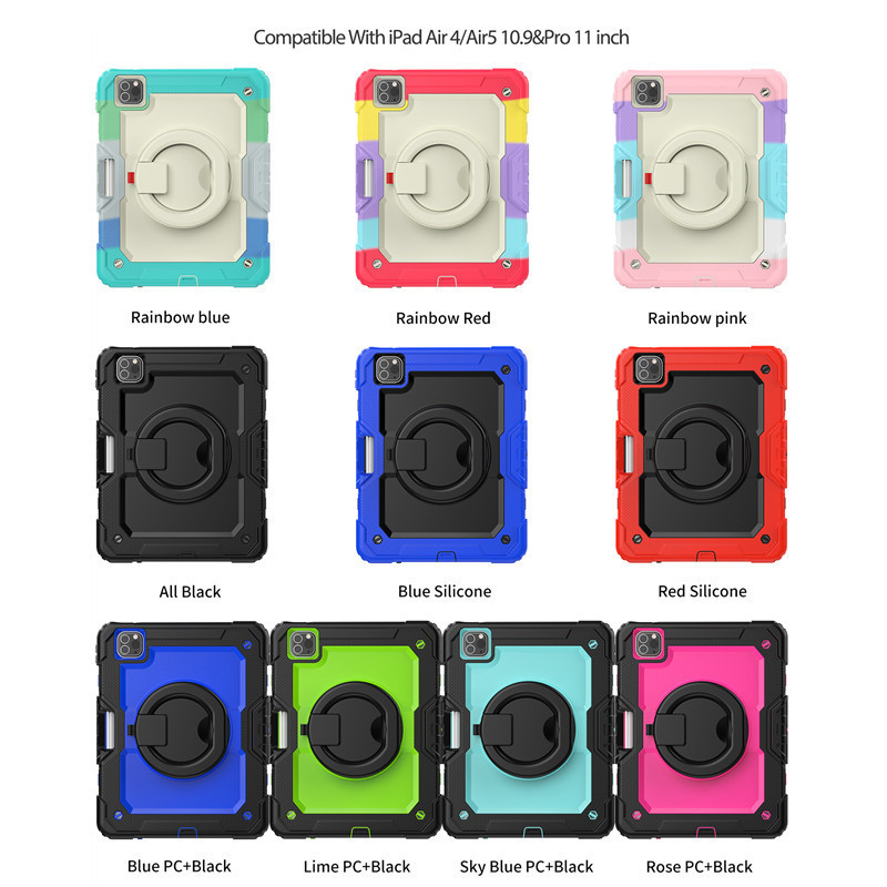 Suitable for Ipad11 Protective Case Air765 Apple Pro2018 Tablet Case 9.7inch Anti-Fall 8Th Generation 9 Silicone Rotating Stand