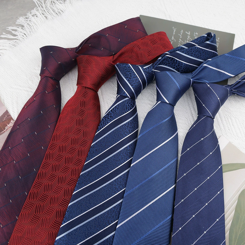 Men's silk tie, blue burgundy accessory
