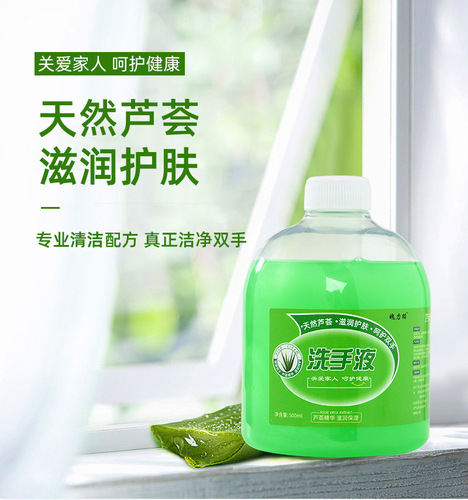 Aloe Vera Fragrance Hand Soap 500g, Fragrant Type, Antibacterial Disinfectant, Moisturizing, Push-top Bottle, Children's Household Family Pack, Wholesale