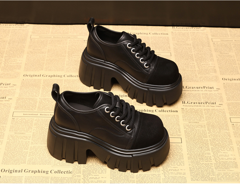 Giày loafer nữ đế xuồng platform tăng chiều cao 9 cm — màu nâu chi tiết 5
