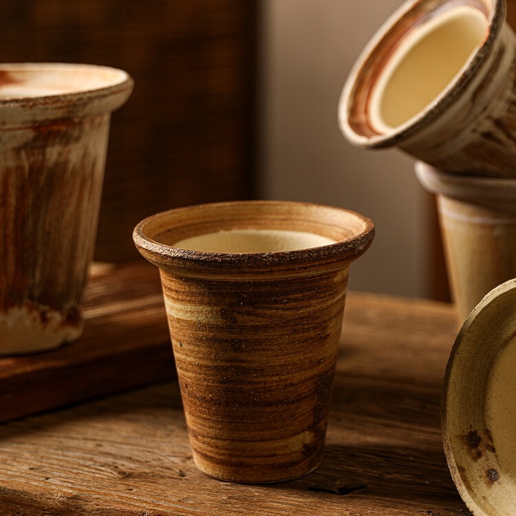 Jingdezhen Ceramic Flower Pot, Stoneware Box, Medical Stone Pottery Pot, Wabi-Sabi Style Breathable Desktop Ornaments, Green Plant Pots and Flower Vessels