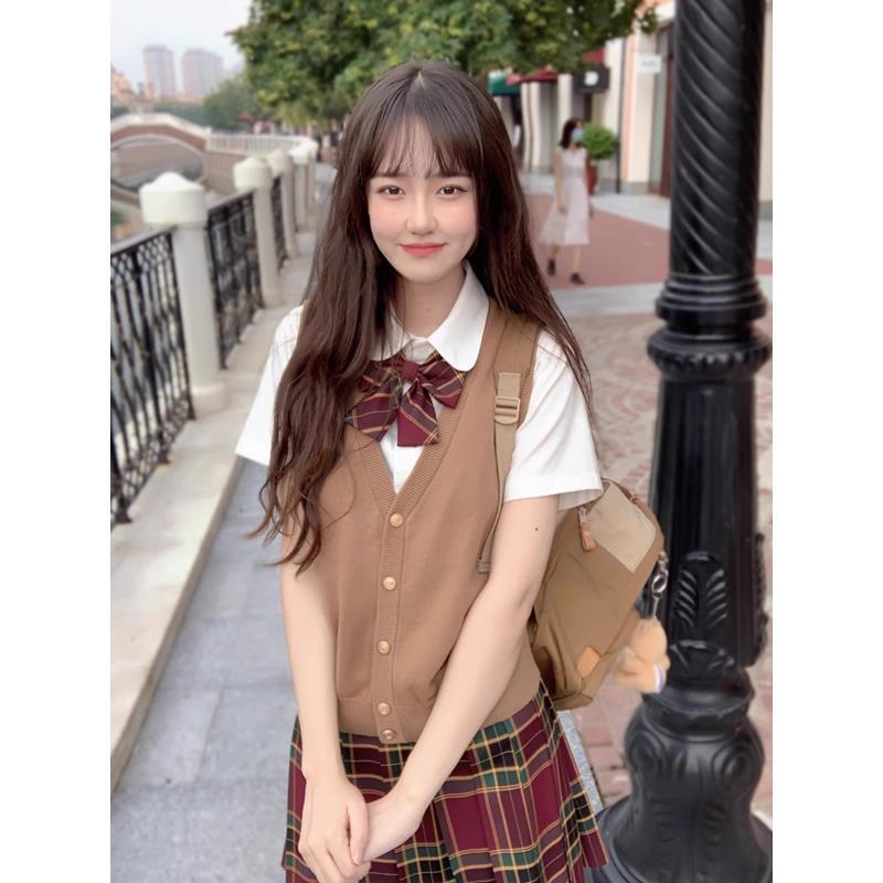 Simple JK Vest Japanese College Style Fashion All-match Knitted Sweater Women's Original Jacket Cardigan suit