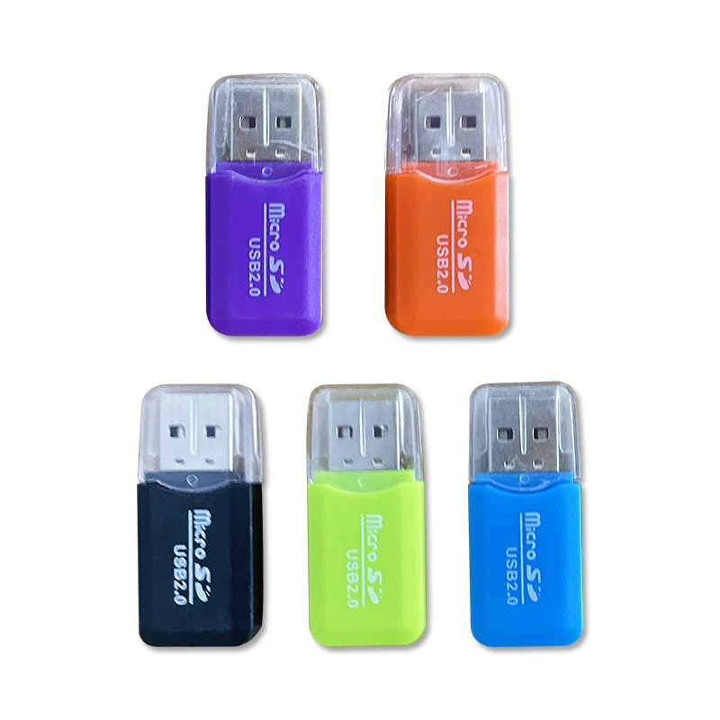 Кардридер для TF (MicroSD), USB 2.0, от производителя, расцветка в ассортименте