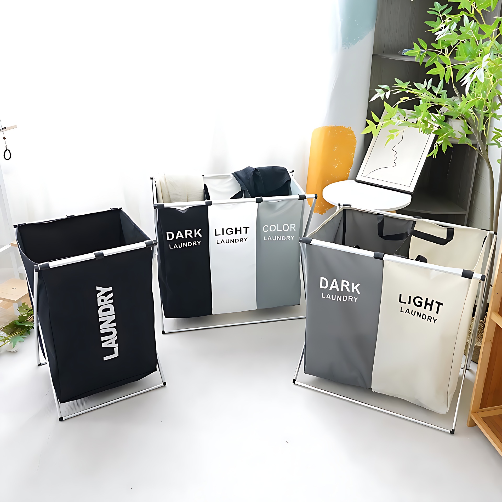 간단한 직물 더러운 옷 바구니 홈 침실 저장 상자 대형 접이식 더러운 옷 바구니 다목적 옷장 보관 파란색