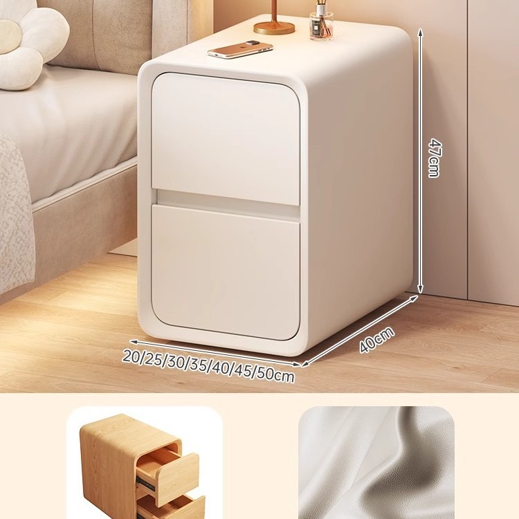 Mesa de cabecera pequeña moderna simple muy estrecha cabina de cabecera viento de crema ultra estrecho 2024 nuevo estante de almacenamiento de mini hendidura