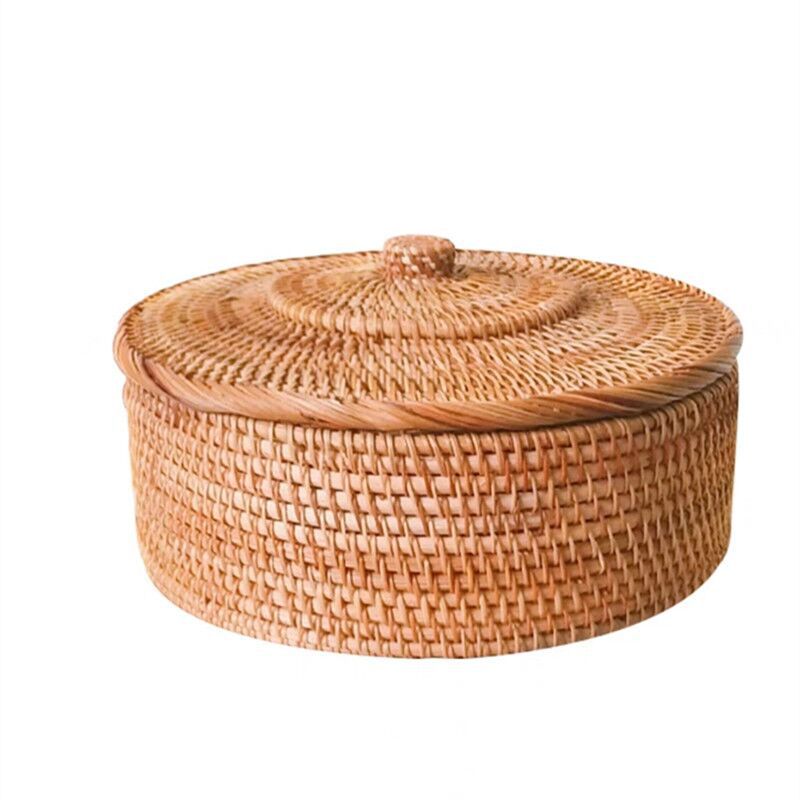 Cesta de frutas de caña sala de estar casera moderna bandeja de frutas bocadillos caja de almacenamiento de pan cesta de alimentos cesta de frutas