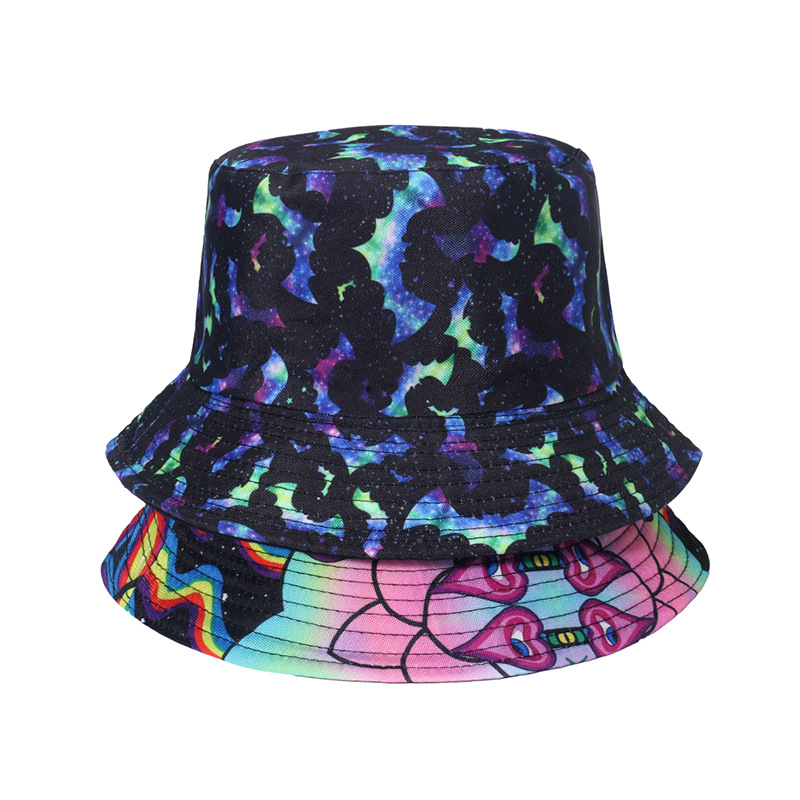 Unisex Hip-hop Punk Streetwear Graffiti Printing Flat Eaves Bucket Hat display picture 2