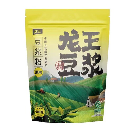 Dragon King 600g soy milk bag classic original instant sweet soy milk nutritious breakfast soy powder