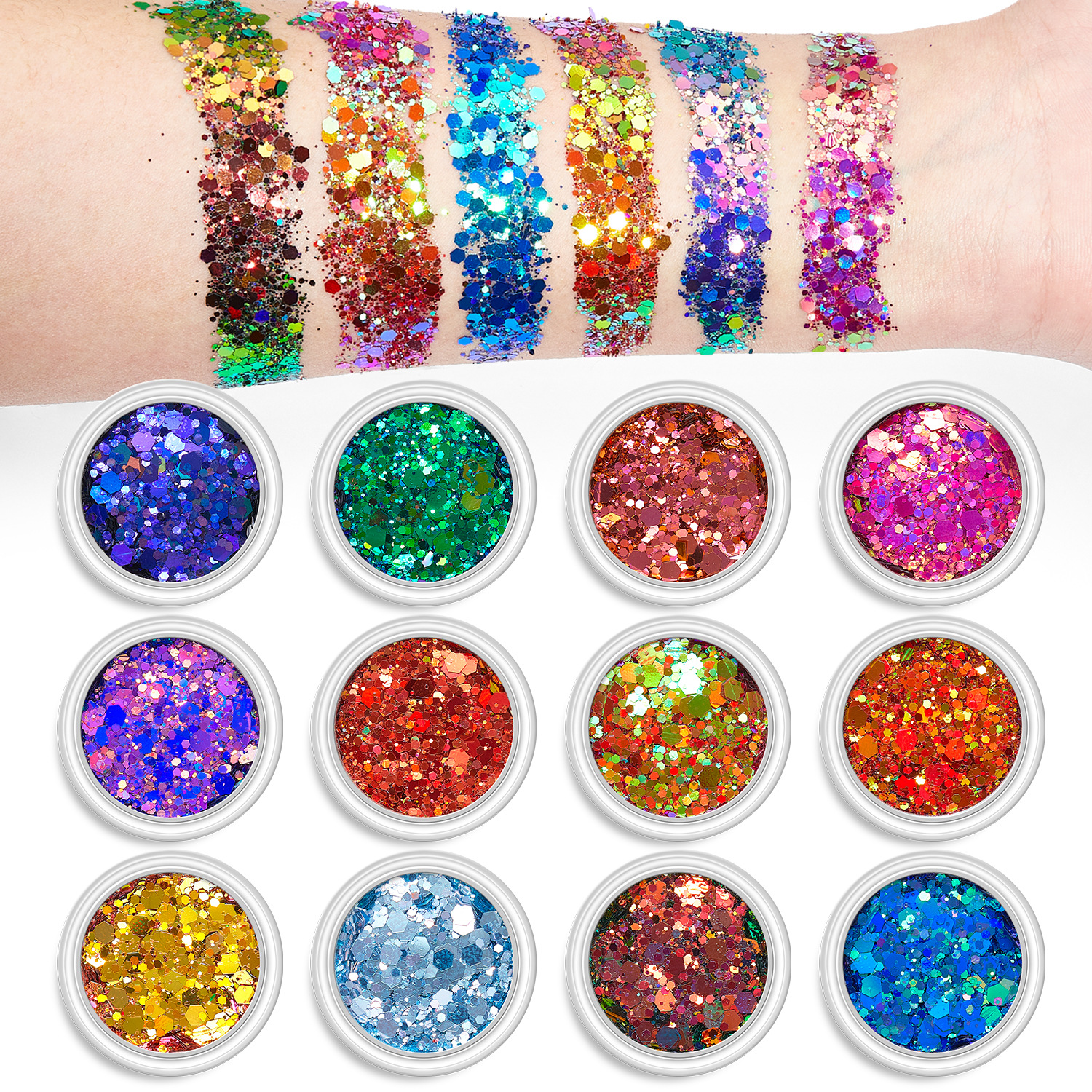 网红变色龙美甲闪粉亮片 爆闪粉镭射偏光闪片指甲饰品DIY手工流麻