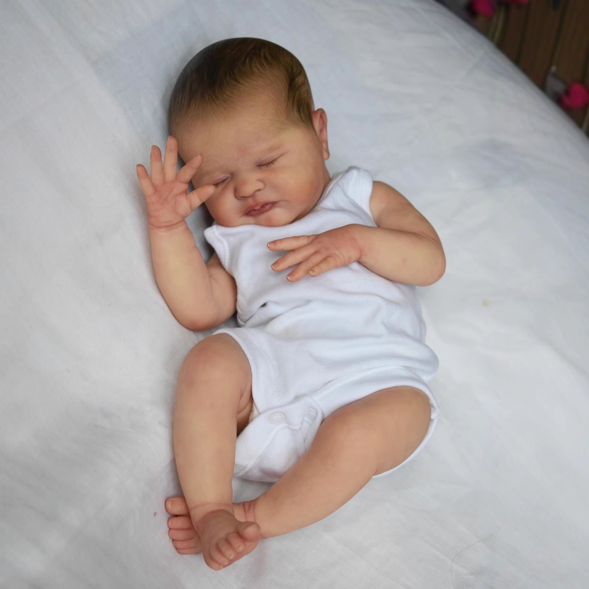 Npk49cm simulación bebé renacido muñeca real tiro hecho a mano 3D piel