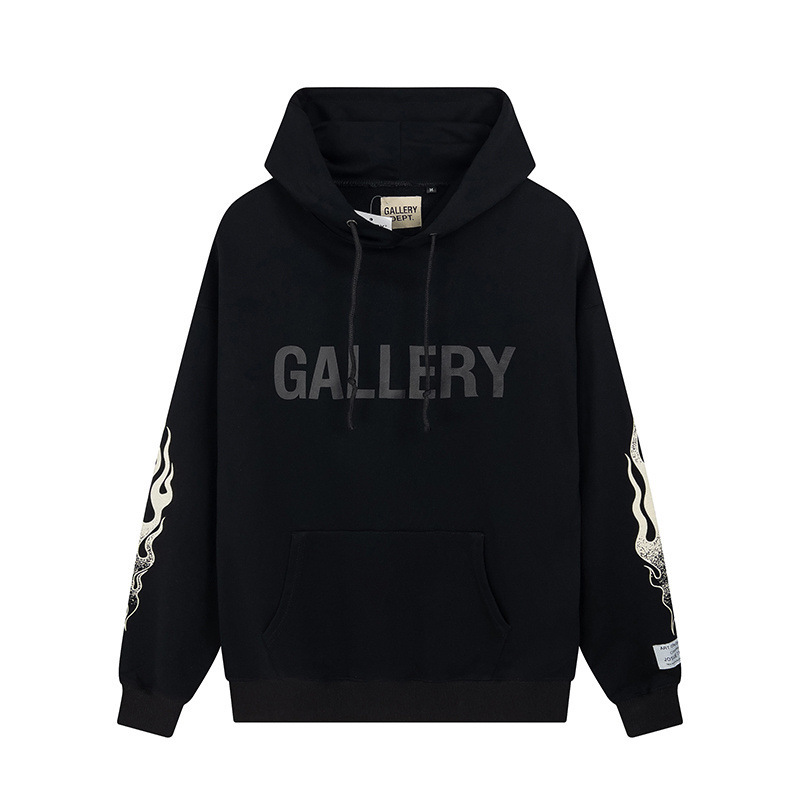 高品質galleryアルファベットロゴプリントレトロフード付き女性カップル服大きいサイズパーカー|undefined