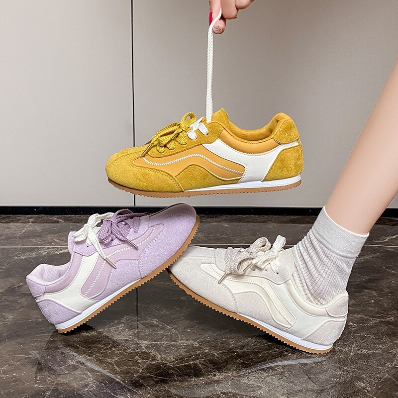 Purple Retro Flat German Training Shoes for Women 2026 New Fashion Versatile Comfortable Lightweight Outdoor Casual Shoes