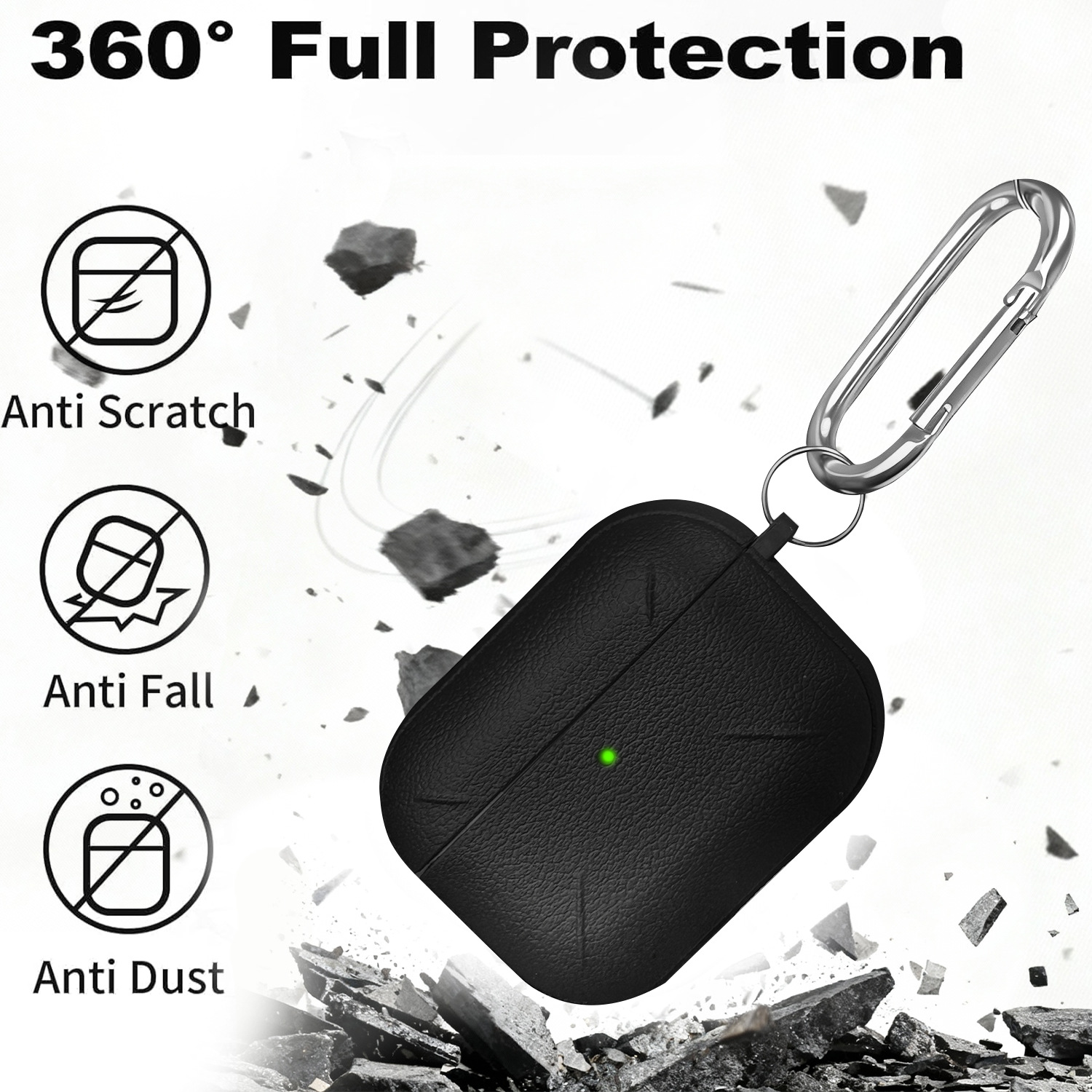 Premium Leather Airpods Pro 3 Case With Keychain And Cleaning Pen_voghion.com