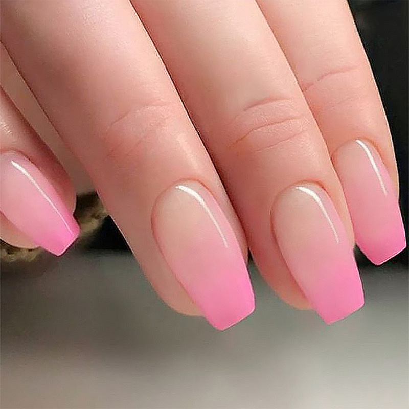 Rose Red Gradient Wearable Nails Short Ballet Manicure Nails Simple Cross-Border Hot Selling Wearable Fake Nails Wholesale Rose Red Gradient Wearable Nails Short Ballet Manicure Nails Simple Cross-Border Hot Selling Wearable Fake Nails Wholesale