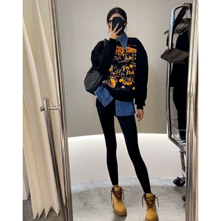 新款字母印花设计秋冬装可盐可甜高级感时尚假两件卫衣女MQ3152