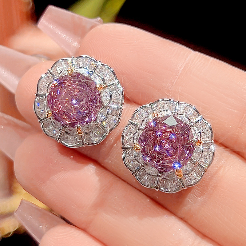 2025 nuevo estilo Zhuang Shengsheng joyería fondo de cobre chapado en oro rosa corta rosa seca temperamento ligero traje de lujo femenino 16-10m