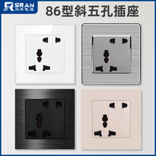 �������86��Ӣ��б��ײ�����ɫ250V13A�۰�Ƕ��ʽ�����羳����