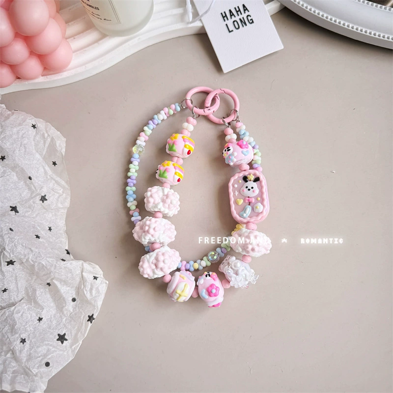 Кремовый браслет, подвеска, брелок, мобильный телефон, роспись от руки, DIY