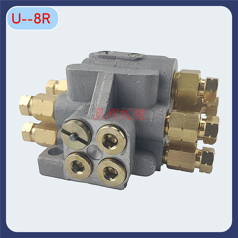 ISHAN 버터 분배 밸브 U-8R 분배기 대신 8 윤활 포인트 공압 프로그레시브 자동 오일 분리기