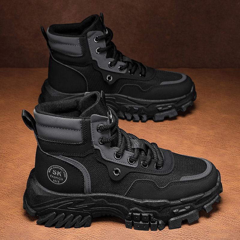Botas Martin para hombres primavera transpirable de alto impacto británico botas de herramienta retro al aire libre montañismo deserto botas de combate ruibarbo