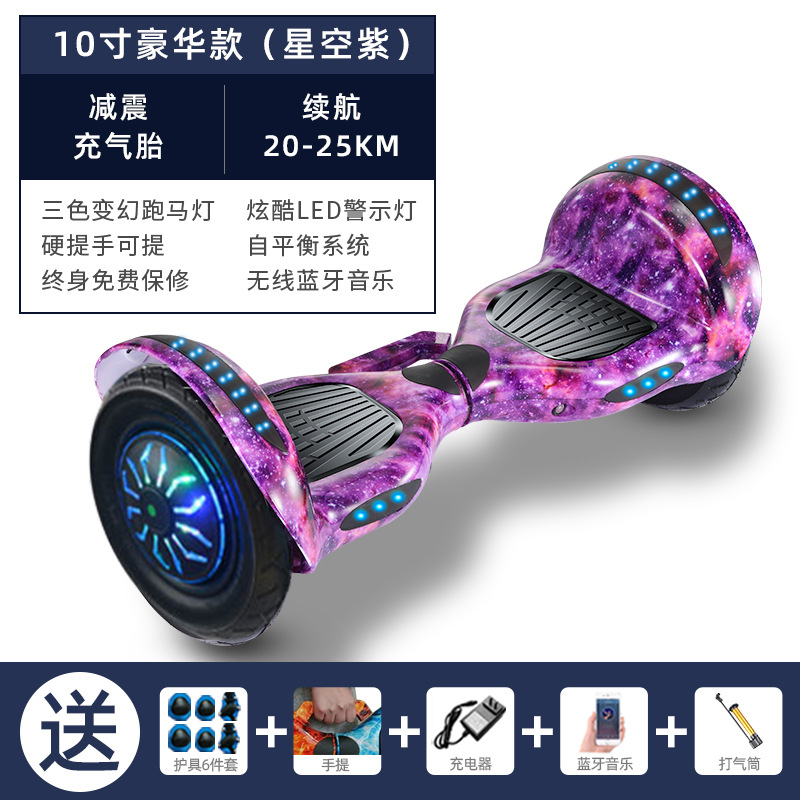 Coche de equilibrio para niños de 7 pulgadas Coche de oscilación de dos ruedas para adultos para niños Bluetooth caballo corriendo Luz Coche de equilibrio eléctrico para niños