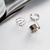 Set, adjustable brand ring, chain, Korean style, 3 piece set, simple and elegant design, internet celebrity, on index finger