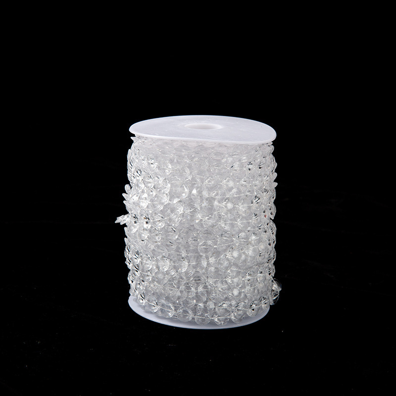 Wedding DIY Accessories Crystal Bead Curtain Wedding Stage Pendant Transparent 10mm Acrylic Connected Bead Chain Roll Wedding DIY Accessories Crystal Bead Curtain Wedding Stage Pendant Transparent 10mm Acrylic Connected Bead Chain Roll