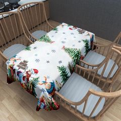 国境を越えて人気のクリスマステーブルクロス装飾祝日イベントポリエステル家庭配置tablecloth