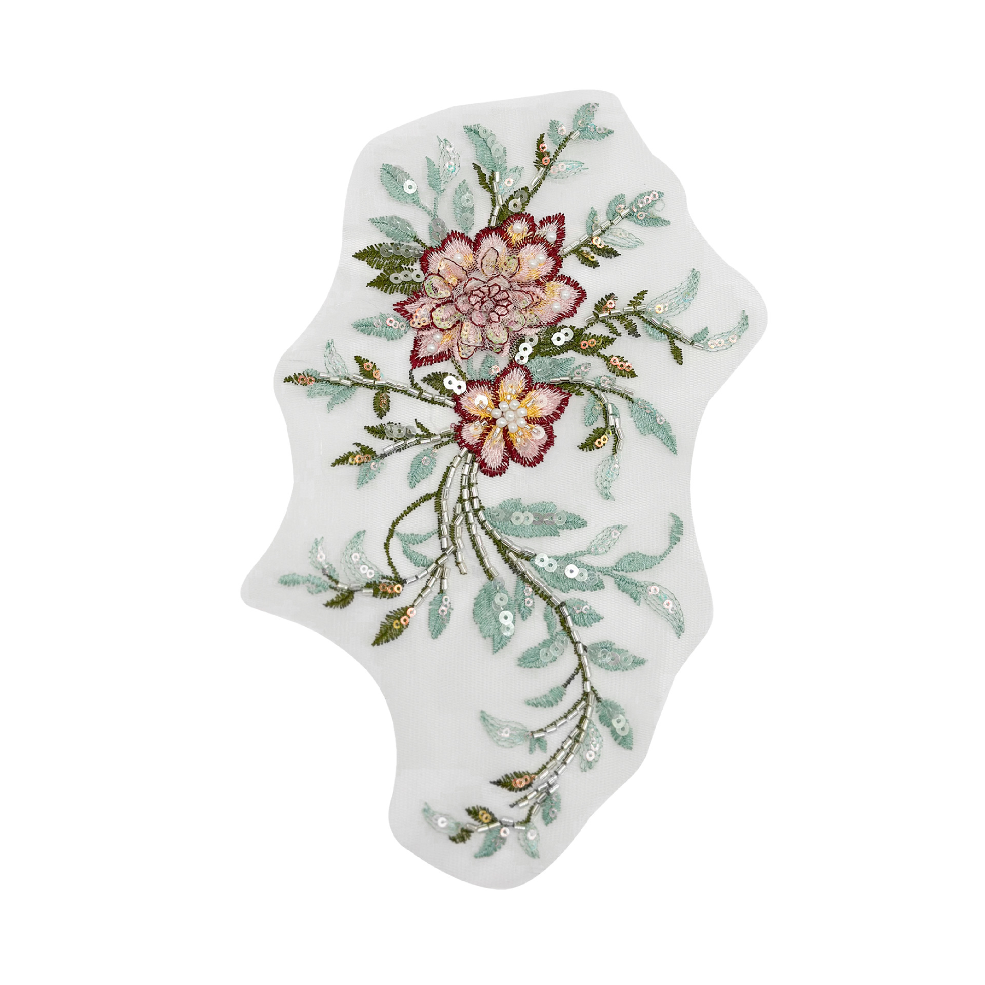 Hijo de malla hermoso bordado flor de tela multi-color opcional ropa vestido accesorios de decoración de ropa infantil image 8