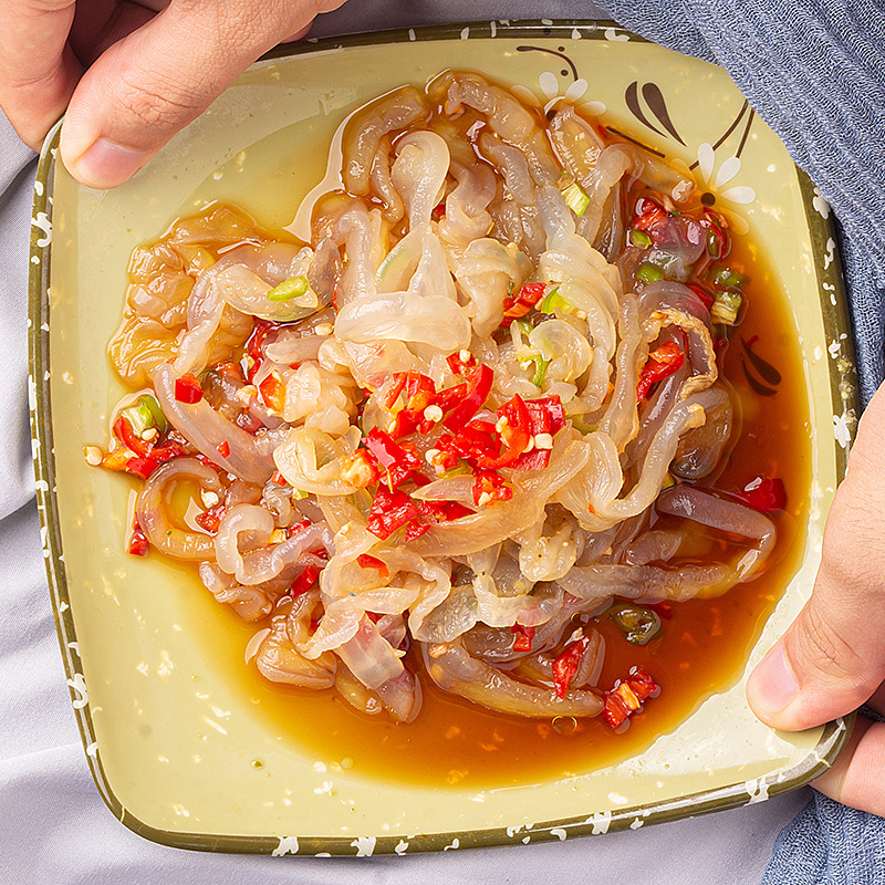 Old Vinegar Jellyfish King Su Haize Sea Fold Skin Jellyfish Shredded Jellyfish Head Cold Mixed Cold Vegetables Ready to Eat Hotel Restaurant Semifinished Product