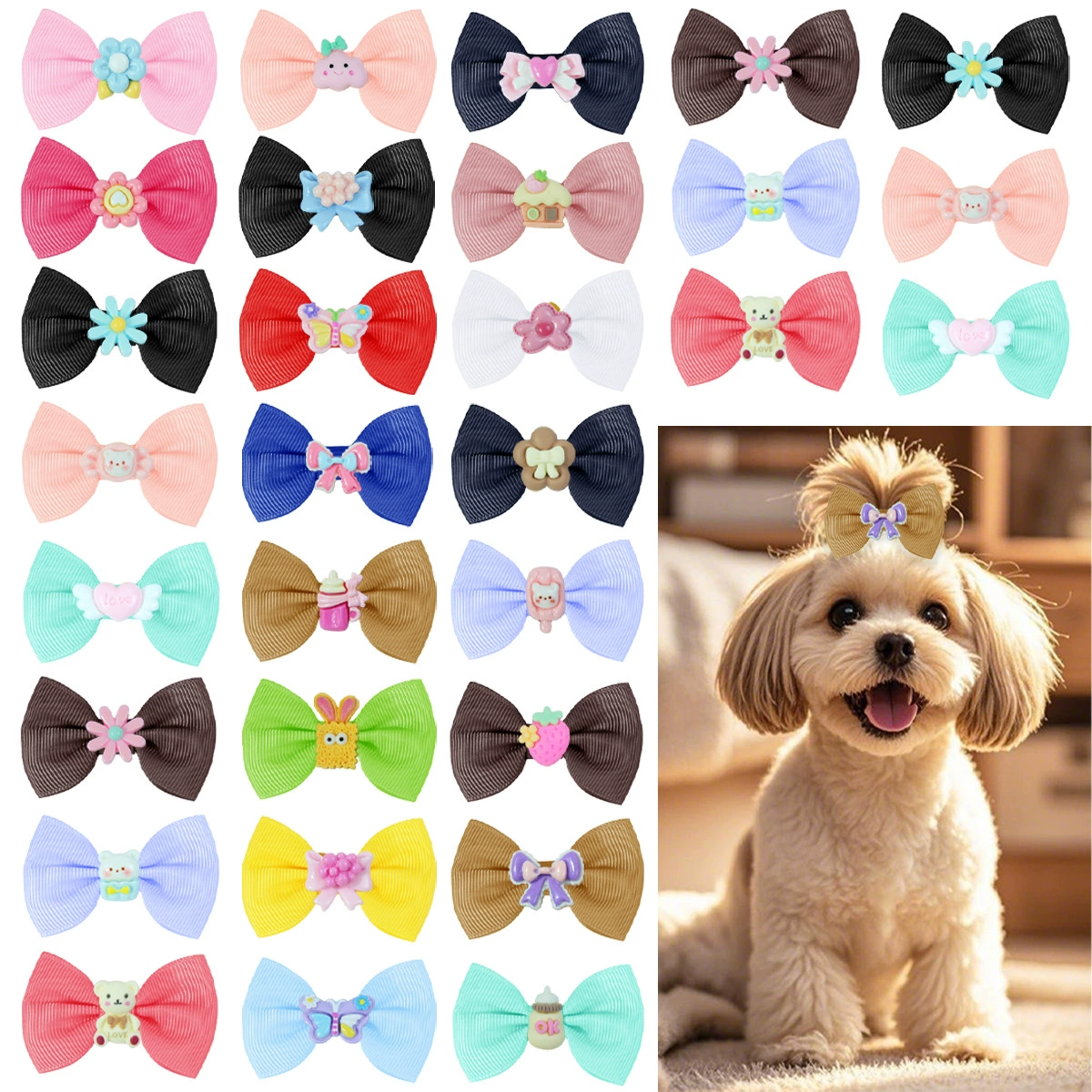 Домашние животные банты для волос новый кот собаки многоцветный мультяшный аксессуар для головных уборов
