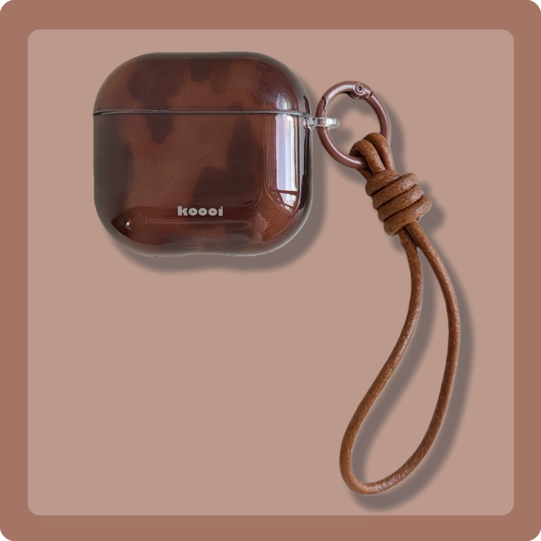 Защитный IMD чехол ТПУ для AirPods (Apple) — глянцевый с подвесом, снежинки и узоры