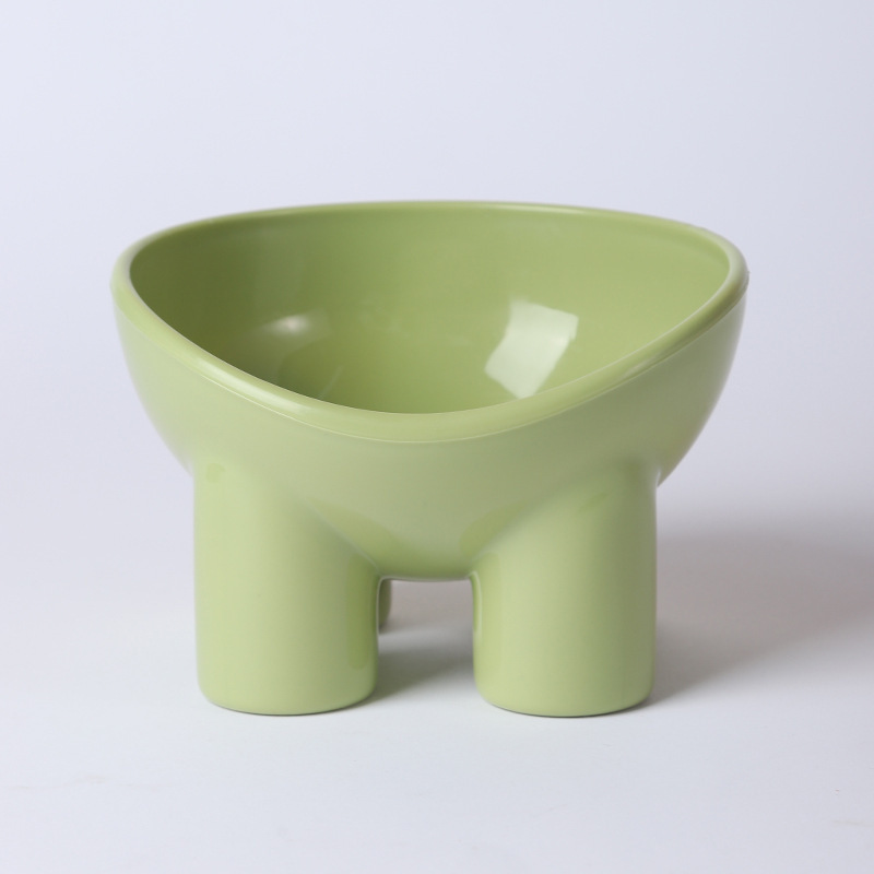 ペット用品マカロンカラーキャットフードボウルネックプロテクター傾斜口猫ボウルアンチノックオーバープラスチックペットボウル背の高い猫ボウル|undefined
