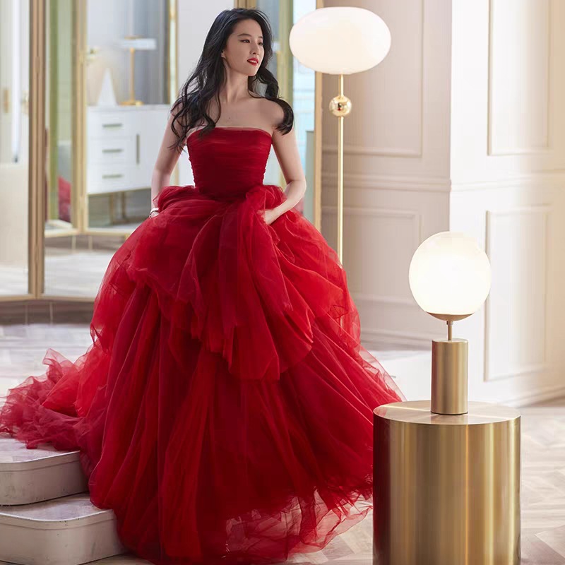 Hochzeit für Bräute, Neues Modell, Hochwertiger, leichter Luxus, Liu Yifei Promi-Stil, Gastgeberin am Abend, Reisefotografie_voghion.com