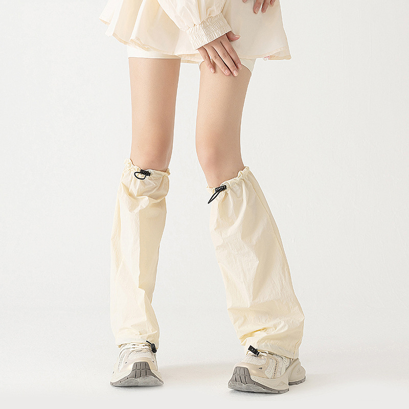 Socks Stacked Socks Women's Autumn and Winter Outdoor Waterproof Y2K Hot Girl Motorcycle Wind Drawstring Spring and Autumn White Leg Sleeve