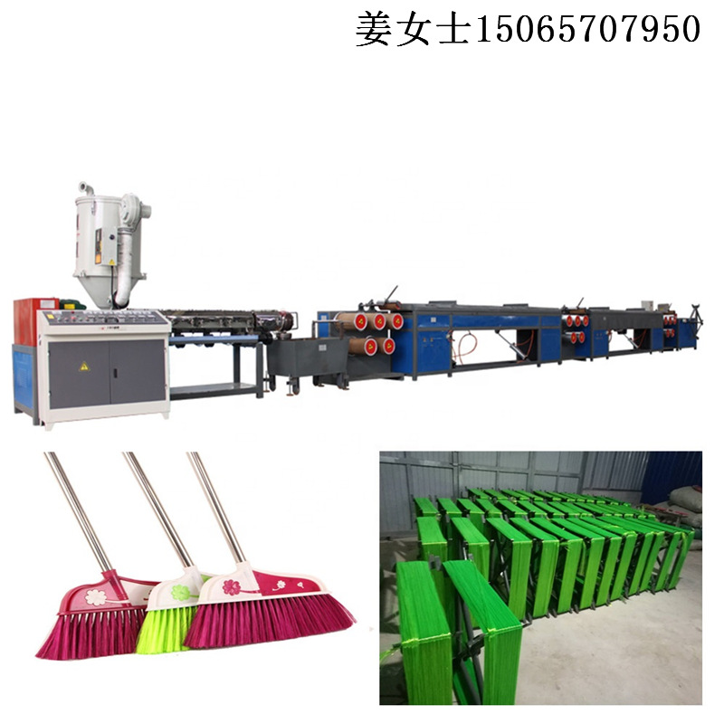 PET聚脂塑料拉丝机 条帚丝扫把丝PET捆扎打包绳挤出拔丝抽丝机组