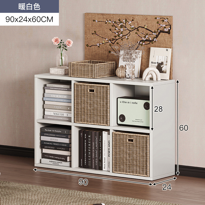 Estantería Estante de piso a techo Estante para libros simple Gabinete a cuadros para el hogar Gabinete de ocho compartimentos Sala de estar Gabinete corto Gabinete de almacenamiento Gabinete de almacenamiento