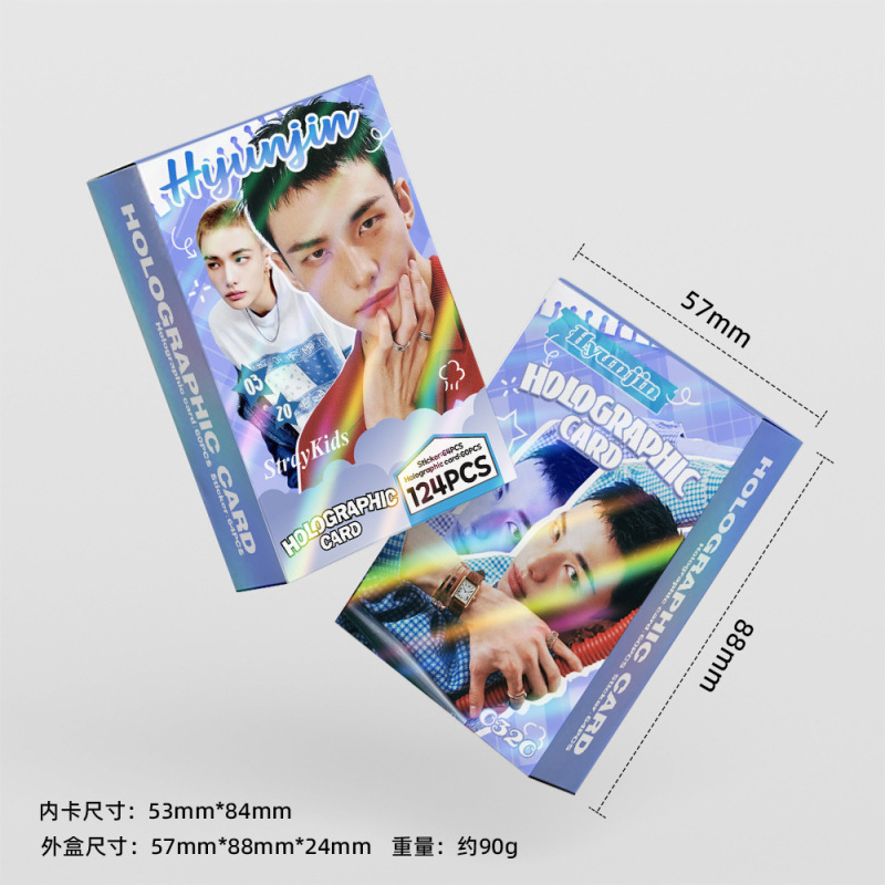 批发124张镭射卡STRAYKIDS流浪小孩HyunJin闪卡黄铉辰LOMO小卡片|undefined