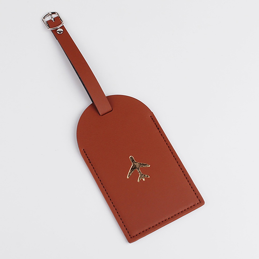 Etiqueta colgante de cuero Tarjeta de comida de autobús tarjeta de identificación de estudiante certificado de trabajo conjunto avión equipaje etiqueta PU fabricante en stock