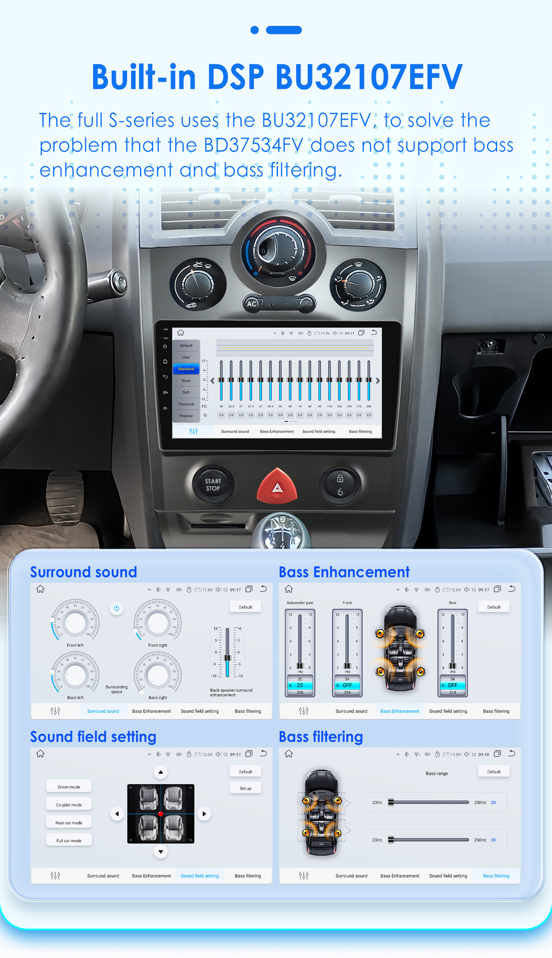 9inch Suitable for 2002-2009 Renault Megane 2Nd Generation Lower Center Console Android Navigation and Reversing Camera
