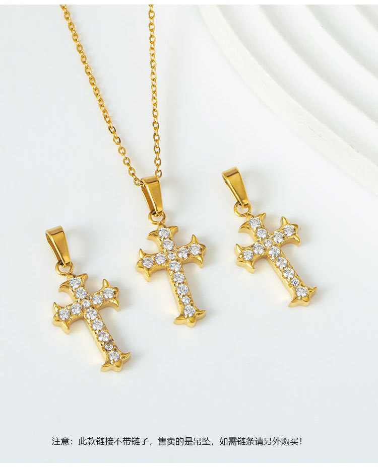 6g Weight Pendant Jewelry Making Type 17 * 10mm Jewelry Making Size 18K Gold Plated Plating Material Zircon Inlay Material DIY Jewelry Accessories Classification 1 Piece Quantity 316L Stainless Steel Material Cross Pattern Polished Finish Simple Style Style 1 Piece 17 * 10mm 316L Stainless Steel Zircon 18K Gold Plated Cross Polished Pendant DIY Jewelry Accessories 4