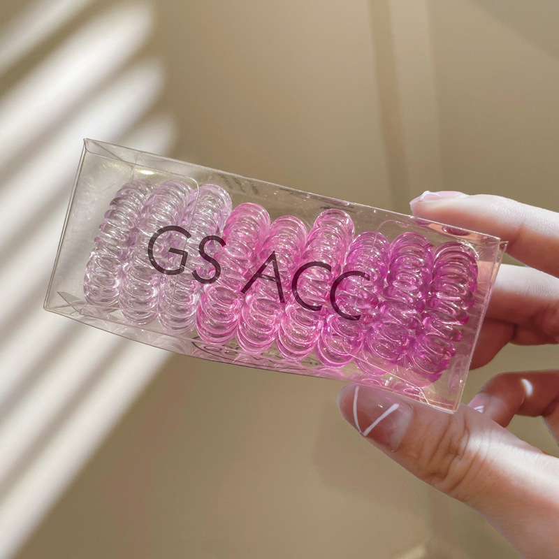 Línea telefónica transparente banda de pelo sin costuras cuerda de pelo de verano femenino banda de goma de verano corbata femenina cabeza 2022 nuevo tocado cuerda de pelo