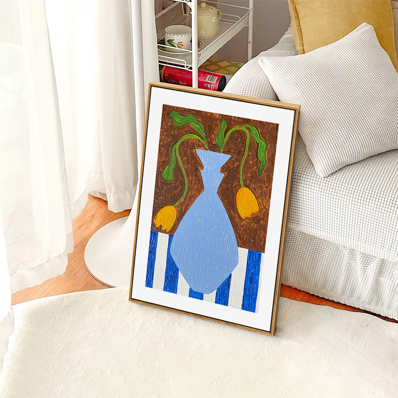 ins Style Nordic Style Decorative Painting Retro Abstract Flower Hanging Painting Desktop Photo Frame Painting Ornaments Hanging Painting Shooting Background