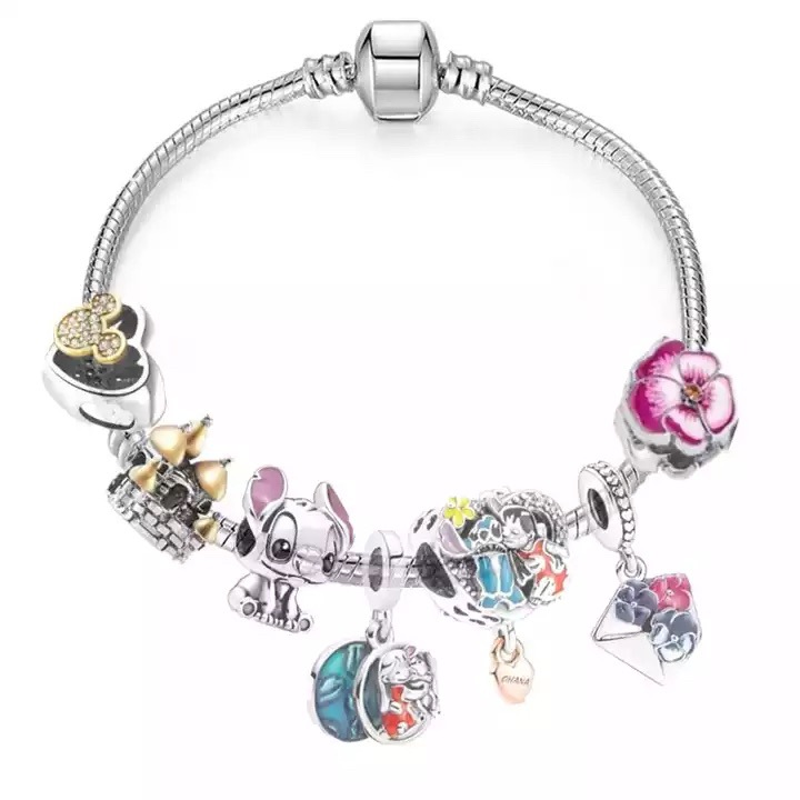 Panjia Diy de dibujos animados con cuentas encanto pulsera transfronteriza suministro directo de fábrica al por mayor Mickey Mouse pulsera