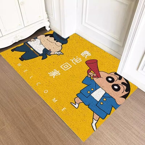 New Crayon Shin-chan Silk Circle Floor Mat Home Cartoon Entry Door Mat Scratching Mud and Soil Cuttable Foot Mat Shoe Cabinet Mat